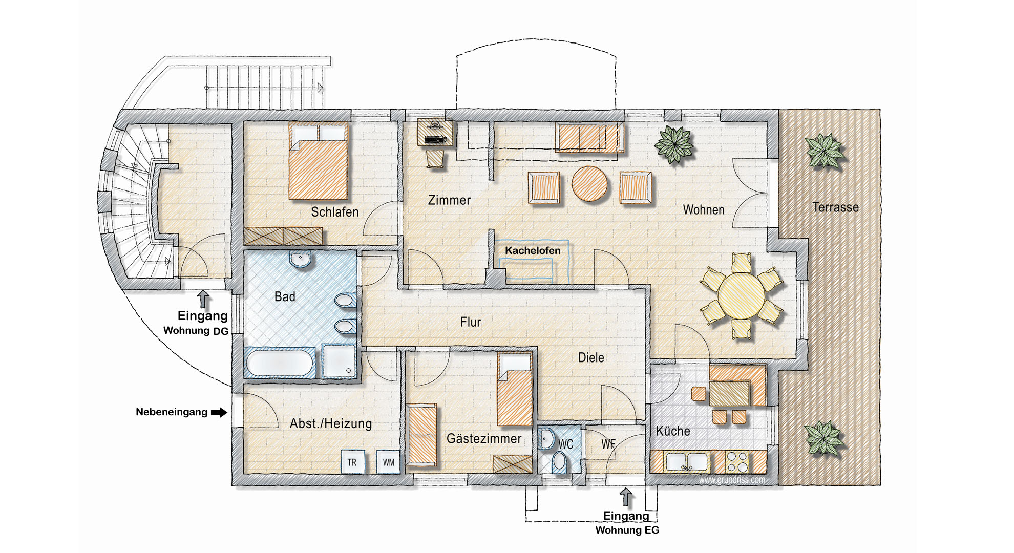 Nümbrecht: 2-Familienhaus in Toplage, Erdgeschoss: Wohnung I = 118 m²